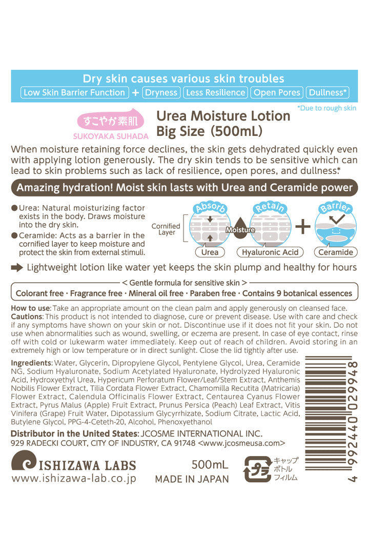 SUKOYAKA SUHADA Urea Moisture Lotion 500 mL (Large)