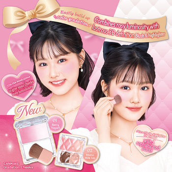 Create soft, rosy cheeks with gradient blush.💗