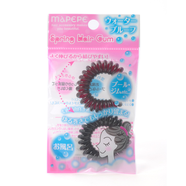 Mapepe Spring Hair Tie 2Pcs Brown Black
