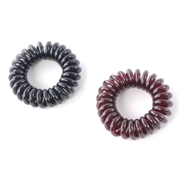 MAPEPE Spring Hair Tie 2Pcs Brown & Black